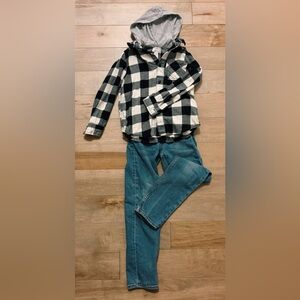 Oshkosh & Joe Fresh Kids - Slim Fit Jeans & Plaid Shirt Bundle